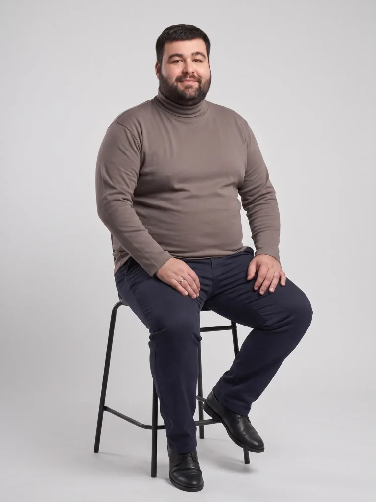 Чоловічий гольф батал коричневий