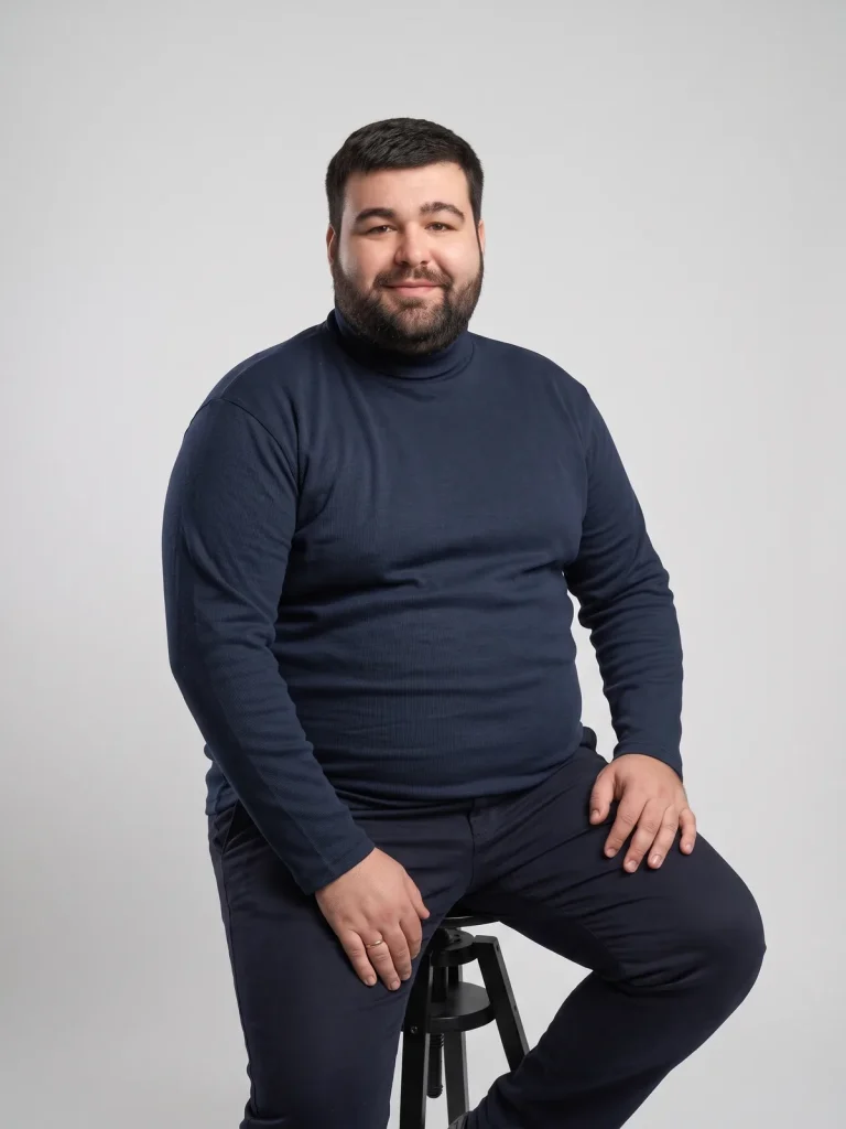Чоловічий гольф батал темно-синій