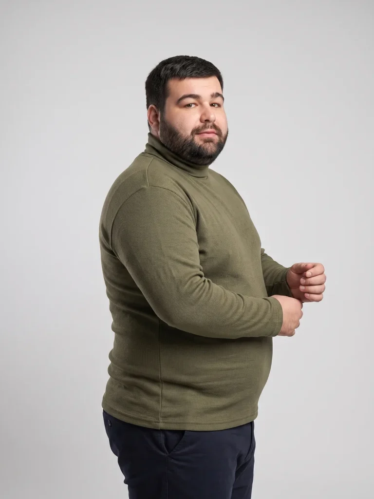 Чоловічий гольф батал оливковий